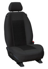 Black Weekender Jacquard bucket seat cover for Toyota Hilux with custom-fit waterproof protection