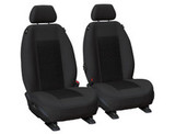 Pair of black Weekender Jacquard front bucket seat covers for Toyota Hilux with premium comfort and tailored fit