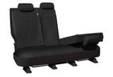 Rear backrest split detail on Empire Black Leather Look rear seat cover for Mitsubishi ASX 2011-2016 display rear seat.
