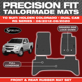 Precision Fit Mats - Suits Holden Colorado 06/2012 - 06/2020 Black Rubber Front & Rear
