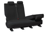 Toyota LandCruiser 200 Series rear row 2 bench seat covers with backrest split in black neoprene with black stitching