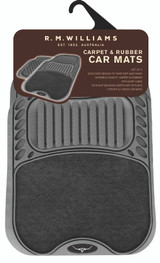 The R.M.Williams Floor Mats are specifically designed to enhance your vehicle’s interior while providing practical benefits. Here are the key features of these mats:

Protection: These mats shield your vehicle’s floor from dirt, stains, and spills.
Non-Slip Backing: The non-slip backing ensures that the mats stay securely in place.
Custom Fit: Trim lines allow for a custom fit, ensuring they match your vehicle’s dimensions.
Easy to Clean: Maintenance is hassle-free; you can easily clean these mats.
Compatibility: They fit most cars, SUVs, trucks, and vans.