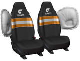 Greater Western Sydney Giants Official AFL Front Car Seat Covers with Airbag Compatibility.