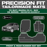 Precision Fit Mats - Suits Mazda CX-5 02/2012 - 03/2017 Black Rubber Front & Rear