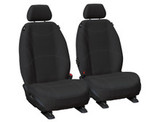 Toyota LandCruiser 100 Series black neoprene front bucket seat covers with contrasting silver stitching