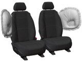 Getaway Neoprene Front Black - Silver Stitch Seat Covers Suits Landcruiser GXL RV 1998-2007