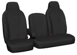 Heavy Duty Charcoal Canvas front seat cover display for Mitsubishi Fuso FE 413, 515, 516 and 616 City Narrow Truck 2016-on.