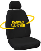 Super Tough seat covers featuring all-over 16oz premium canvas construction for Ford Ranger PY and Everest Next Gen delivering maximum durability and seat protection