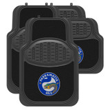 Set of four Parramatta Eels Official NRL Car Floor Mats, featuring a mix of carpet and rubber materials for durability and universal fit.