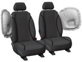 Airbag compatible charcoal Tradies poly canvas seat cover for Mitsubishi Triton MV and Nissan Navara D27 MY26