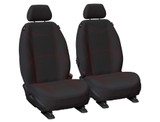 Getaway black neoprene front seat covers with red stitching custom fit for Isuzu D-Max MU-X and Mazda BT-50