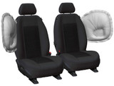 Weekender Black front bucket seat covers with airbag compatible design for Ford Ranger PY and Everest Next Gen custom made for a precise fit