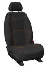 Black neoprene front bucket seat cover for Ford Ranger PY and Everest Next Gen custom fit waterproof protection and durable everyday use