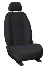 Ready made Getaway black neoprene bucket seat cover with blue stitching for Ford Ranger PX and Everest UA custom fit waterproof protection