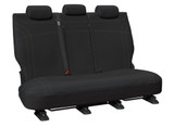 Black neoprene rear bench seat cover with silver stitching for Ford Everest Next Gen MY23.5 custom fit waterproof protection with a premium contrast finish