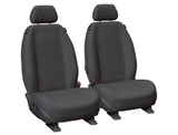 Custom-fit Super Tough Charcoal Canvas front seat covers for Toyota LandCruiser VDJ79R Single Cab Ute.
