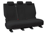 Black Super Tough canvas rear seat covers fitted to Toyota LandCruiser 300 Series