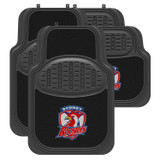 Sydney Roosters Official NRL Car Floor Mats, Set of 4, Universal Fit, Carpet & Rubber