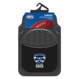 Geelong Cats Official AFL Car Mats - A set of four durable car mats featuring a combination of rubber and carpet materials. Show your support for the Cats while keeping your car clean and stylish on game day and beyond