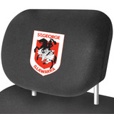 Official NRL merchandise for St George Illawarra Dragons : 2 x headrest covers, universal fit for most cars. Comes with a 2-year guarantee and easy fitting using stretch material.