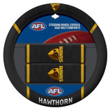Hawthorn Hawks AFL Steering Wheel And Seat Belt Comforts
