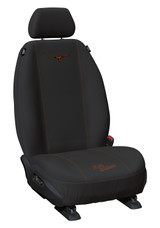 RM Williams custom seat covers made from heavy-duty waterproof 13oz poly canvas with foam backing and tailored fit by MyCustomCar