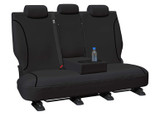 Black Tradies canvas rear seat cover with centre armrest access for BYD Shark 6 Dual Cab