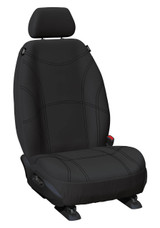 Getaway Black automotive-grade neoprene fabric with black stitching for Toyota Hilux 200 Series SR and SR5 Dual Cab seat covers.