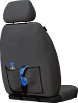 LDV V80 Tradies Grey Canvas Front Seat Covers Rear with Map Pocket
