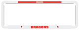 St George Illawarra Dragons Official NRL Car Number Plate Surround: Show your team pride on the road with this sleek, official St George Illawarra Dragons accessory. Standard-sized for easy installation, this frame cover features the iconic team colors and logo. Perfect for any passionate fan's vehicle.