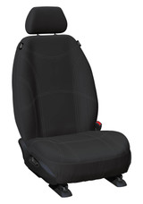 Getaway black neoprene front bucket seat cover with silver stitching for Ford Ranger PK XL Single Cab and Mazda BT-50 DX Single Cab custom fit protection