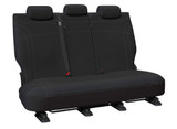 Getaway black neoprene rear seat cover with silver stitching for Ford Ranger PX Dual Cab and Mazda BT-50 UR Dual Cab custom fit waterproof protection