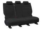 Toyota LandCruiser 76 Series Getaway Black neoprene 2nd row seat covers with silver stitching