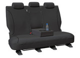 Grey Tradies canvas rear seat cover for Toyota Hilux Extra Cab with centre armrest access and waterproof protection