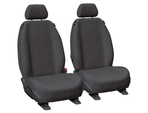 Super Tough charcoal canvas bucket seat covers for Ford Ranger PX, Ford Everest UA and Mazda BT-50 built for maximum durability and worksite protection