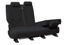 Toyota LandCruiser 200 Series rear row 2 bench seat covers with backrest split in black neoprene with black stitching
