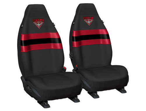 Essendon Bombers Universal Fit Front Car Seat Covers - AFL Official Product - Ideal for fans of the Essendon Bombers.