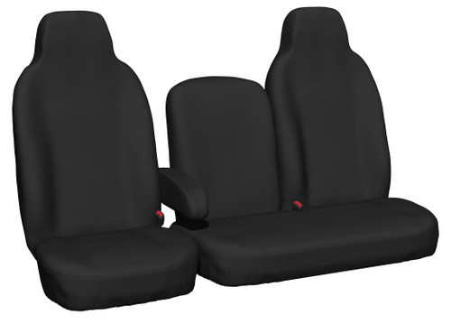 Heavy Duty Charcoal Canvas front seat cover display for Mitsubishi Fuso FE 413, 515, 516 and 616 City Narrow Truck 2016-on.