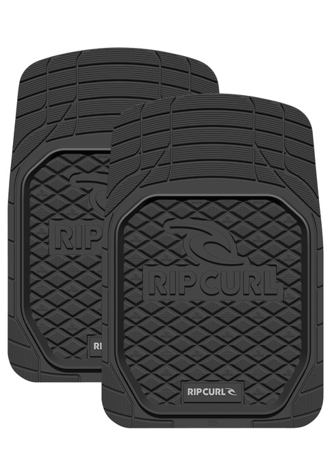 Ensure your vehicle's cleanliness and protection with our Rip Curl mats. Featuring an innovative deep dish design, these heavy-duty rubber mats effectively trap water, while precision-engineered grooves capture sand and debris, keeping your vehicle's interior pristine. With a non-slip backing, these mats stay securely in place, and trim lines allow for effortless custom fitting. Enjoy hassle-free maintenance with an easy cleaning process. Each set includes 2 front mats for comprehensive coverage, providing supreme footwell protection for your vehicle.