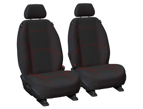 Mitsubishi ASX Front Row Two Bucket Seats – Custom Fit Getaway Neoprene Black with Red Stitching 2010–2025