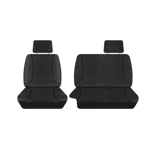 Custom-fit Tradies Black canvas 3/4 bench seat cover for Toyota LandCruiser 78 Series Troop Carrier