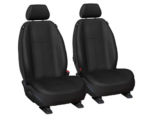 Empire black leather look front seat covers custom fit for Isuzu D-Max MU-X and Mazda BT-50