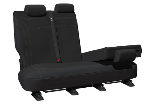 Toyota Corolla Cross 2022-Current Getaway Black Neoprene Rear Seat Covers Row 2 Silver Stitching