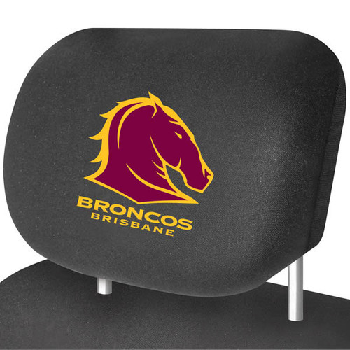 Brisbane Broncos Official NRL Car Seat Headrest Covers Pair Universal