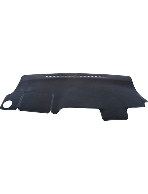 Charcoal custom-fit dash mat for Toyota Yaris NCP130 NCP131 3DR hatchback, moulded dashboard cover with UV protection and precision-cut vents.
