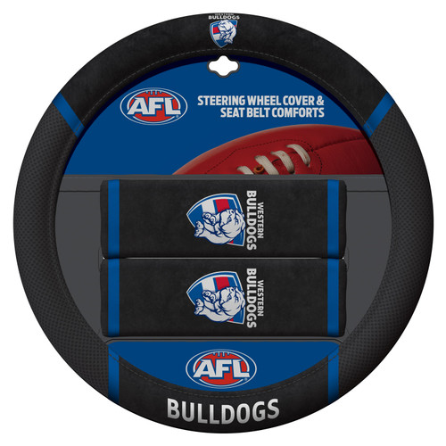 Western Bulldogs AFL Steering Wheel And Seat Belt Comforts