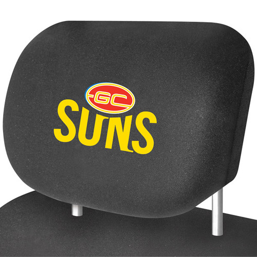 Gold Coast Suns Official AFL Car Seat Headrest Covers Pair Universal