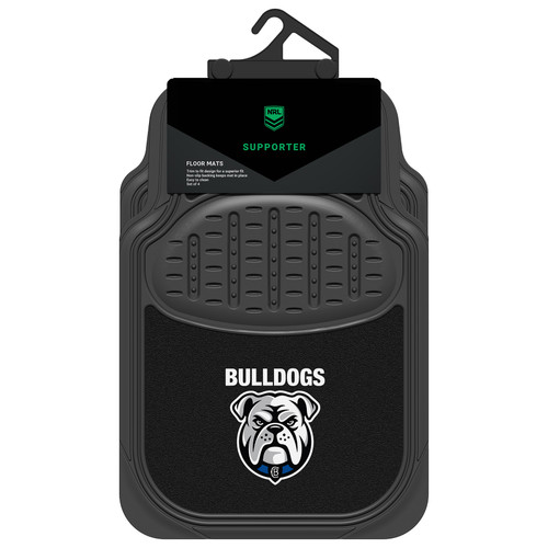 Canterbury Bulldogs Official NRL Car Mats – Universal 4-Piece Set with Carpet and Rubber, New Logo Edition