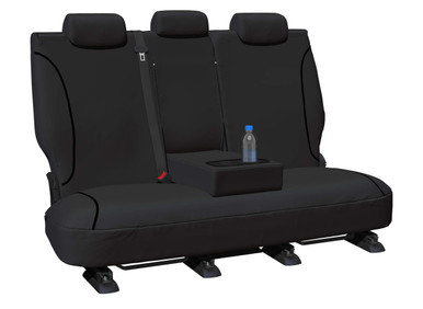 Black Tradies canvas rear seat cover with centre armrest access for BYD Shark 6 Dual Cab
