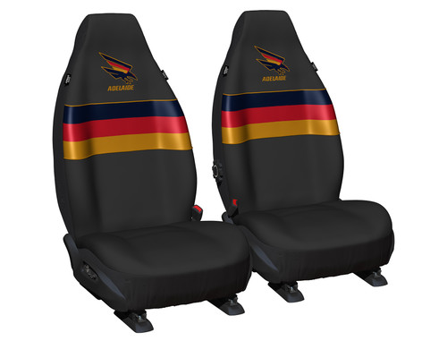 Universal fit Adelaide Crows AFL front seat covers suitable for most cars, SUVs and utes